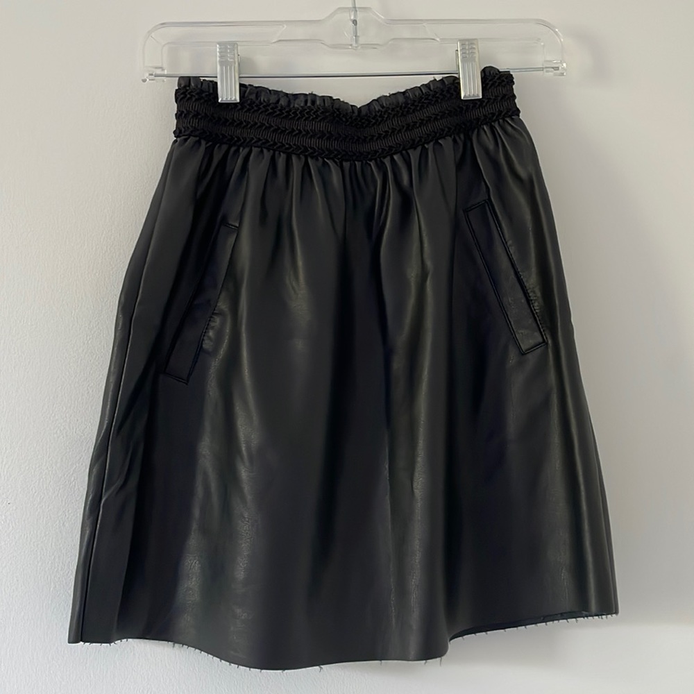 ZARA black faux leather skirt